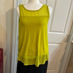 Mustard color top with sheer bottom and top